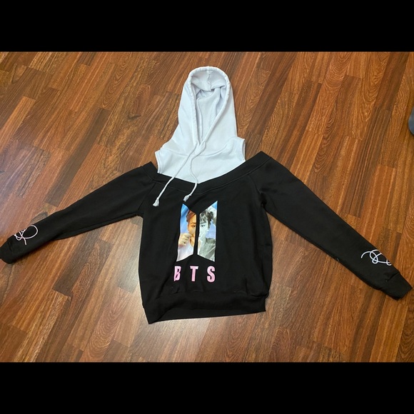 bts cold shoulder hoodie